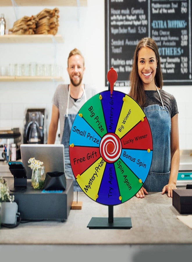 Gelabur Prize Wheel Spinner with Stand -12 Inch Spinning Wheel for Prizes, 10 Slots Color Spin The Wheel Game, Carnival Prize Wheel for Trade Show, Party Games, Casino Games - Image 2